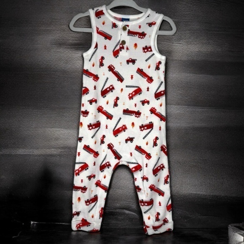 Old Navy Unisex Sleeveless Thermal-Knit Henley One Piece Jumpsuit Baby